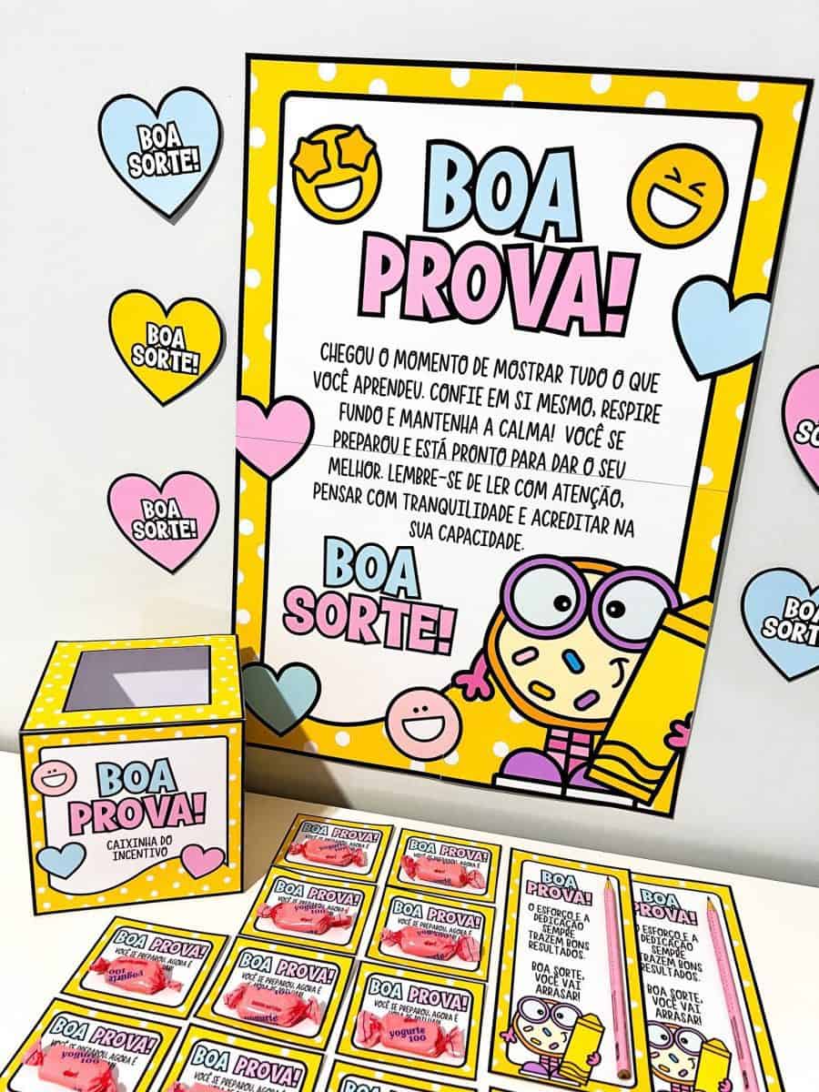 Kit Incentivo Boa Prova para Avaliações Escolares