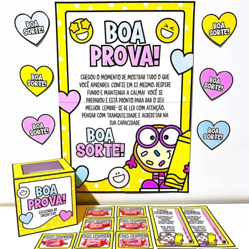 Material de incentivo para estudantes com tema Boa Prova.