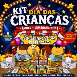 Decoração de festa infantil com painel, lembrancinhas e personagens coloridos.