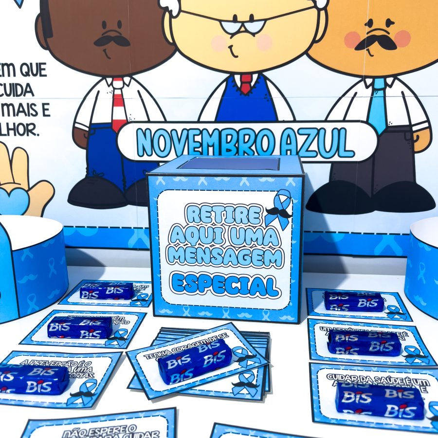 Kit Painel e Lembrancinhas Novembro Azul - Novembro Azul - Pedagogia de Ideias Kit Painel e Lembrancinhas Novembro Azul - Novembro Azul