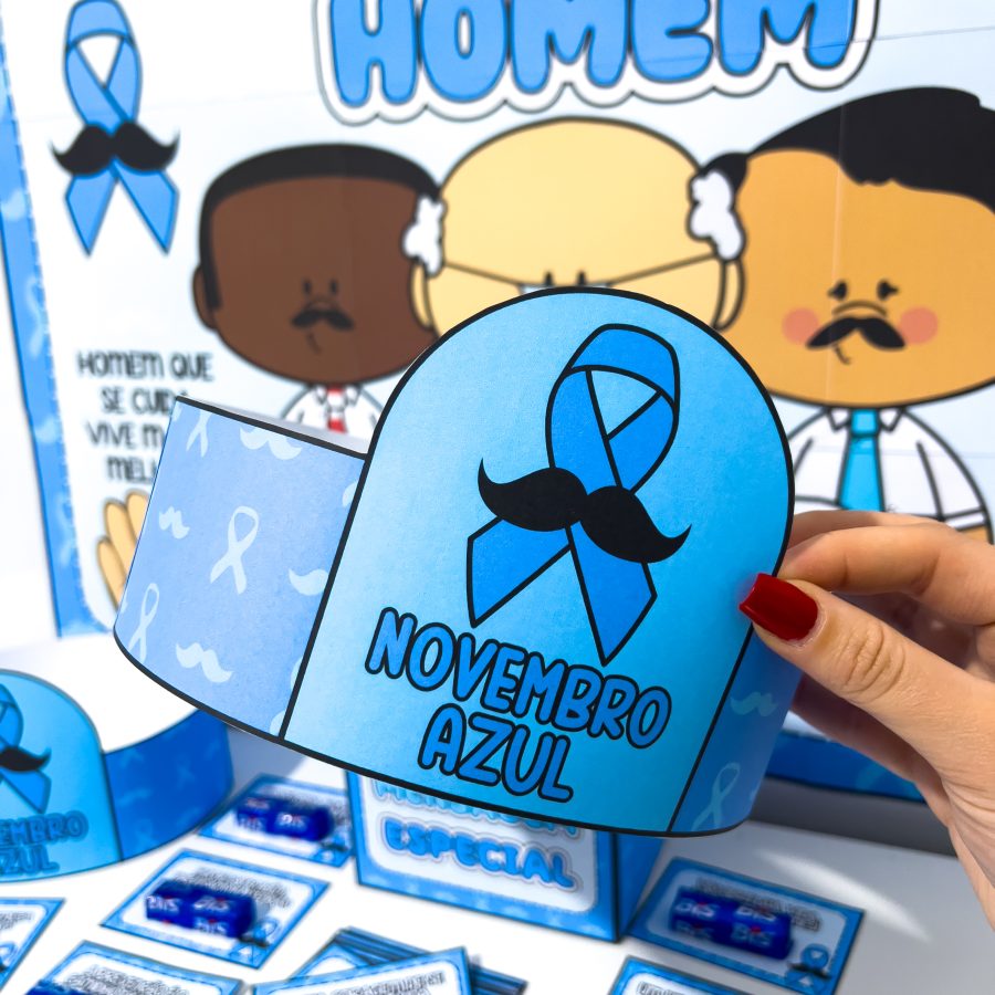 Kit Painel e Lembrancinhas Novembro Azul - Novembro Azul - Pedagogia de Ideias Kit Painel e Lembrancinhas Novembro Azul - Novembro Azul