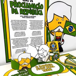 Material educativo sobre a Proclamação da República do Brasil.