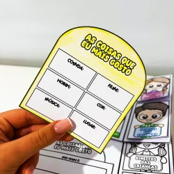 Atividades de colorir para o Dia das Crianças com tema de coisas favoritas.