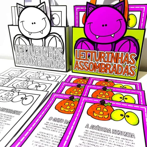 Atividades de leitura com tema assustador para crianças.