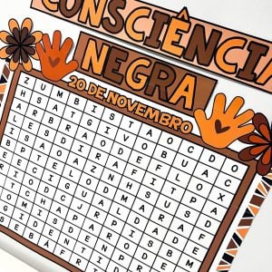 Painel Caça-Palavras Consciência Negra