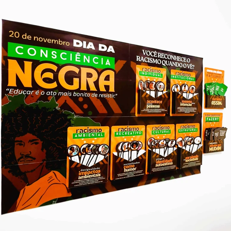 Painel Interativo Antirracista com Caixas Informativas — foto 1