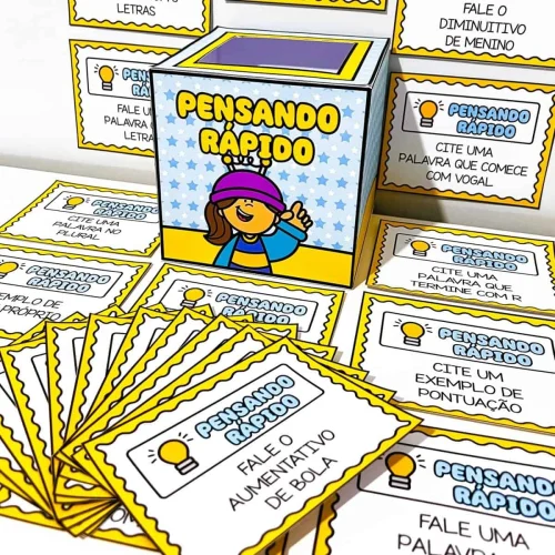 Cartas do jogo Pensando Rápido com dicas para pensar rápido.