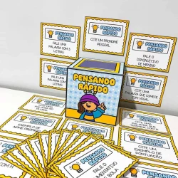 Cartas de jogos de palavras para estimular o raciocínio rápido.