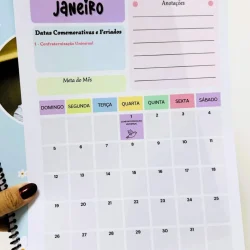 Calendário de janeiro com datas comemorativas e feriados.