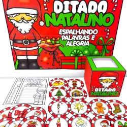 Atividades natalinas com tema de Papai Noel e enfeites de Natal para crianças.