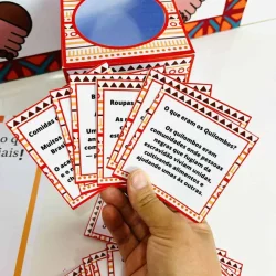 Cartas de perguntas sobre cultura brasileira e diversidade.