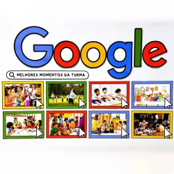 Imagem do painel Google com fotos de atividades escolares e momentos da turma.
