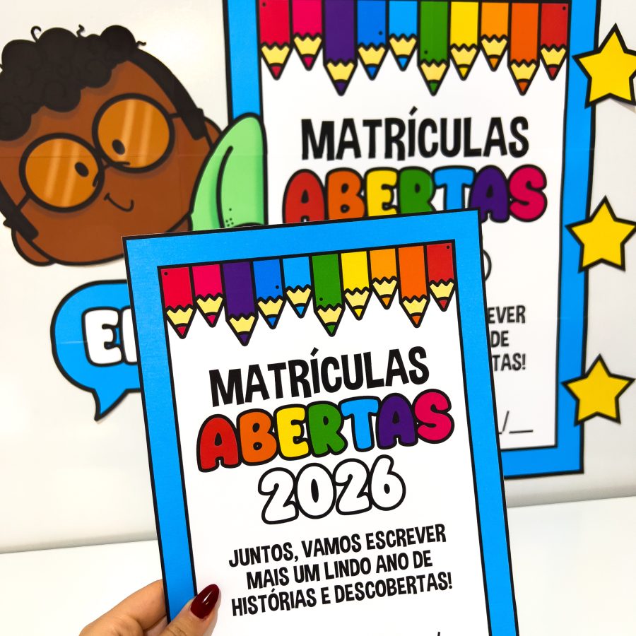 Painel Matrículas Abertas - Apoio Visual - Pedagogia de Ideias Painel Matrículas Abertas - Apoio Visual