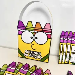 Caixinha da Adição com personagem colorido e divertido para atividades educativas.