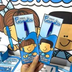 Canetas personalizadas com tema Festa da Caneta para lembrança.