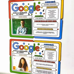 Quadro informativo sobre professores e alunos com destaque para Google.