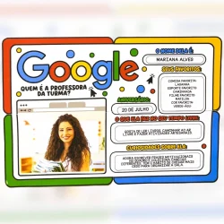 Quadro educativo com informações sobre professora e atividades de leitura.