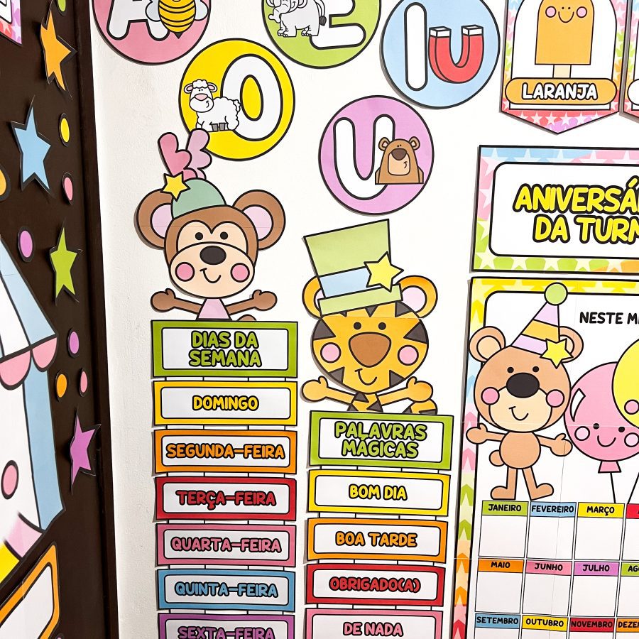 Kit Sala de Aula: Circo da Alegria - Decoração Escolar - Pedagogia de Ideias Kit Sala de Aula: Circo da Alegria - Decoração Escolar