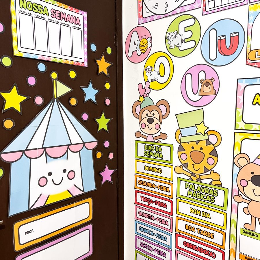 Kit Sala de Aula: Circo da Alegria - Decoração Escolar - Pedagogia de Ideias Kit Sala de Aula: Circo da Alegria - Decoração Escolar
