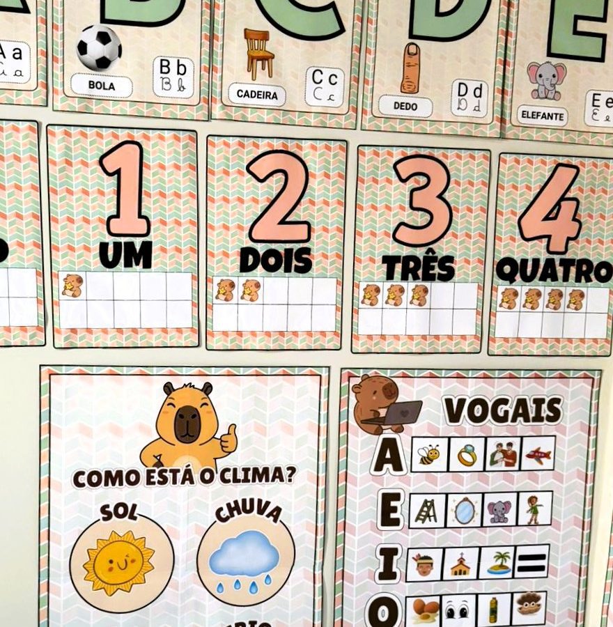 Kit Sala - Tema Capivara - Kit Sala de Aula - Pedagogia de Ideias Kit Sala - Tema Capivara - Kit Sala de Aula