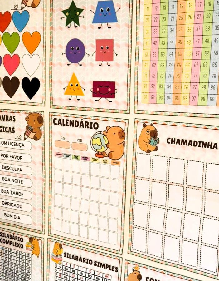 Kit Sala - Tema Capivara - Kit Sala de Aula - Pedagogia de Ideias Kit Sala - Tema Capivara - Kit Sala de Aula