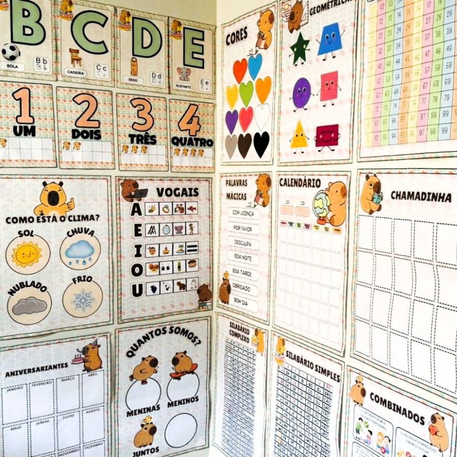 Kit Sala - Tema Capivara - Kit Sala de Aula