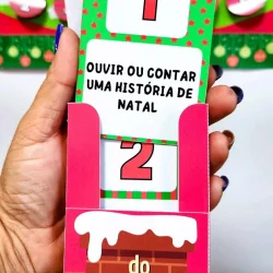 Cartaz de atividade natalina com perguntas para crianças.
