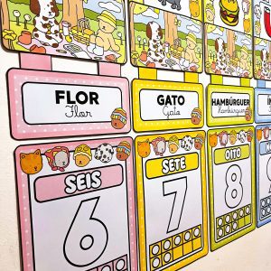 Alfabeto + Numerais de Parede Bobbie Goods - Decoração Escolar - Pedagogia de Ideias Alfabeto + Numerais de Parede Bobbie Goods - Decoração Escolar