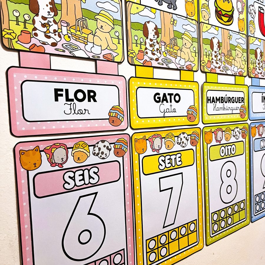 Alfabeto + Numerais de Parede Bobbie Goods - Decoração Escolar - Pedagogia de Ideias Alfabeto + Numerais de Parede Bobbie Goods - Decoração Escolar