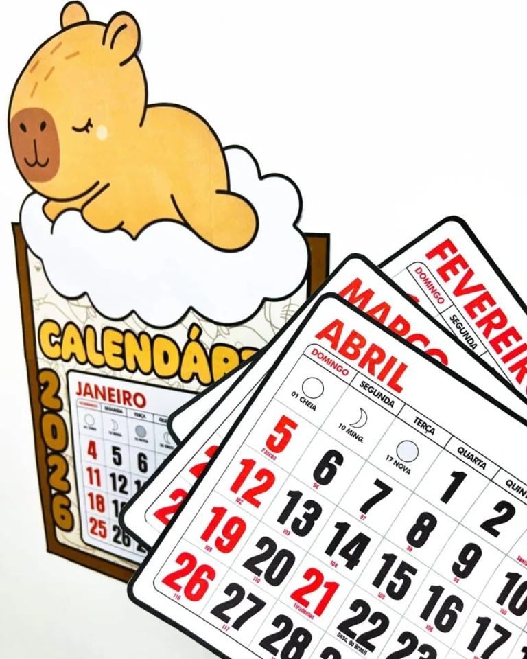Calendário Capivara Fofa para Sala — foto 2