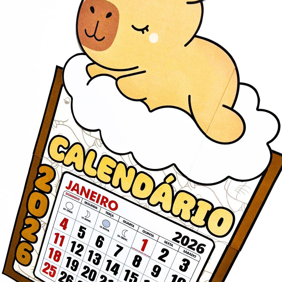 Calendário - Capivara Fofa - Apoio Visual - Pedagogia de Ideias Calendário - Capivara Fofa - Apoio Visual