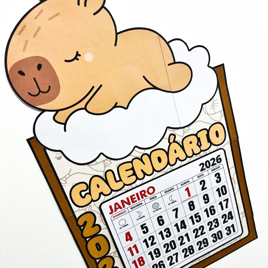Calendário - Capivara Fofa - Apoio Visual - Pedagogia de Ideias Calendário - Capivara Fofa - Apoio Visual