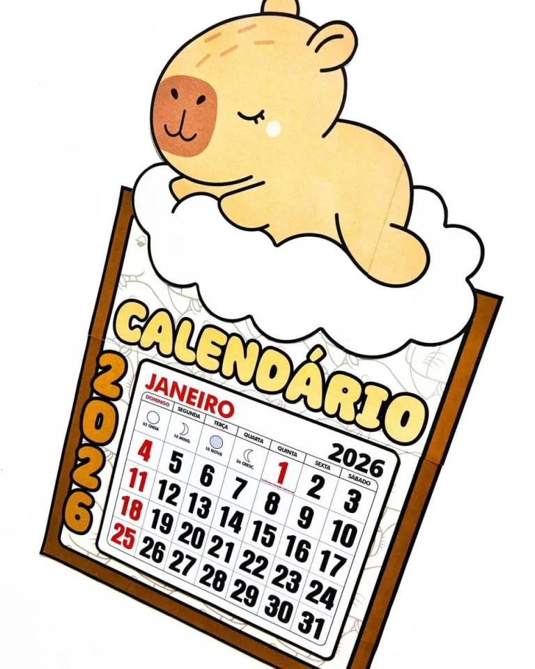 Calendário Capivara Fofa para Sala — foto 3