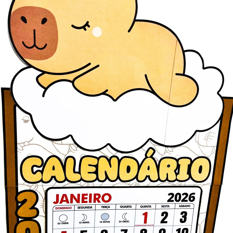 Calendário - Capivara Fofa - Apoio Visual - Pedagogia de Ideias Calendário - Capivara Fofa - Apoio Visual