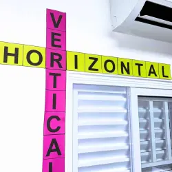 Palavras verticais e horizontais formando conceitos de geometria.