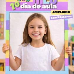 Quadro de aula com moldura colorida para o 10º dia de aula.