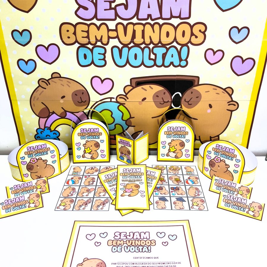 Kit Volta às Aulas – Tema Capivara Fofa - Volta às Aulas - Pedagogia de Ideias Kit Volta às Aulas – Tema Capivara Fofa - Volta às Aulas