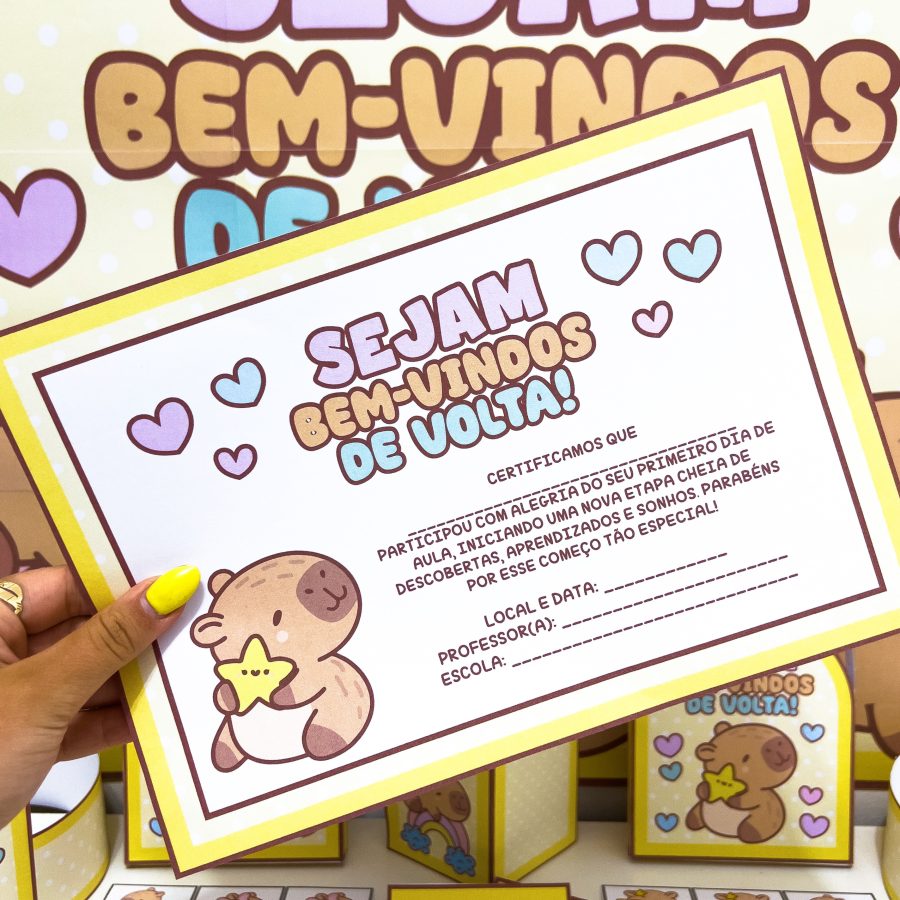 Kit Volta às Aulas – Tema Capivara Fofa - Volta às Aulas - Pedagogia de Ideias Kit Volta às Aulas – Tema Capivara Fofa - Volta às Aulas