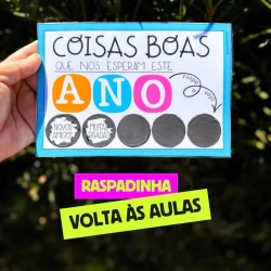Raspadinha com desejos para o novo ano escolar.
