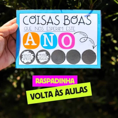 Raspadinha com desejos para o novo ano escolar.