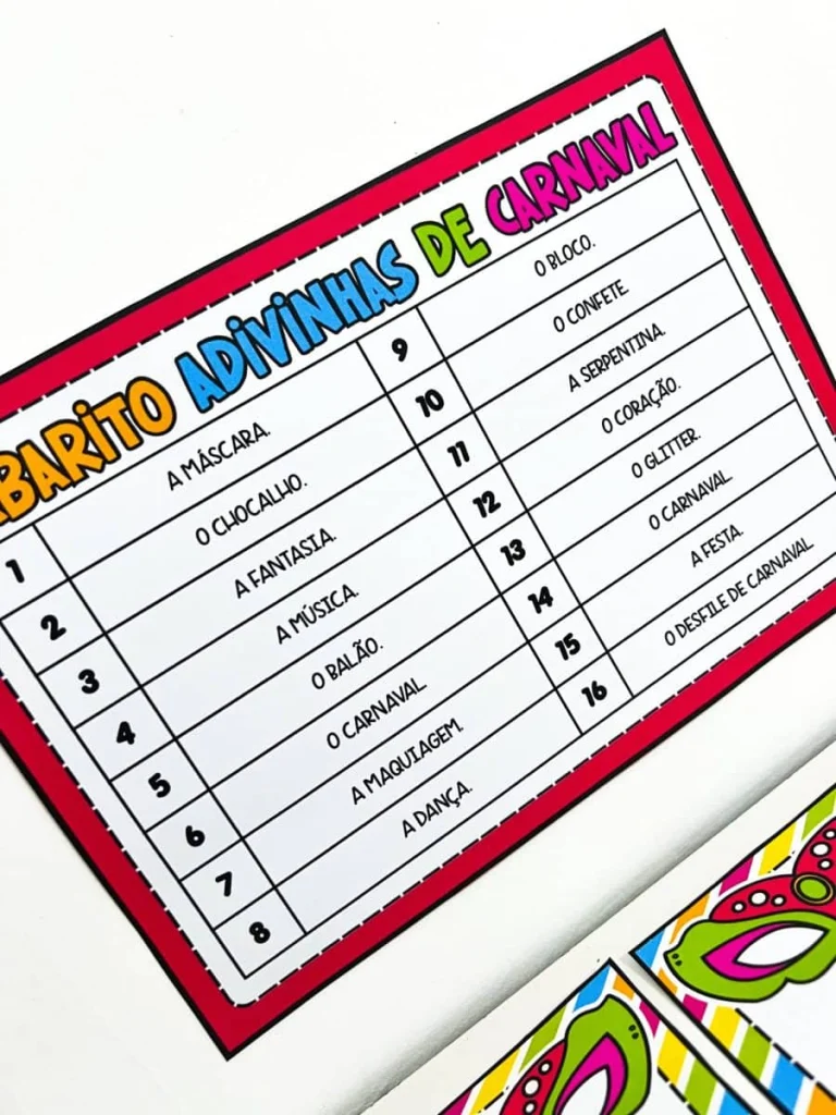 Adivinhas de Carnaval com 16 Fichas — foto 3