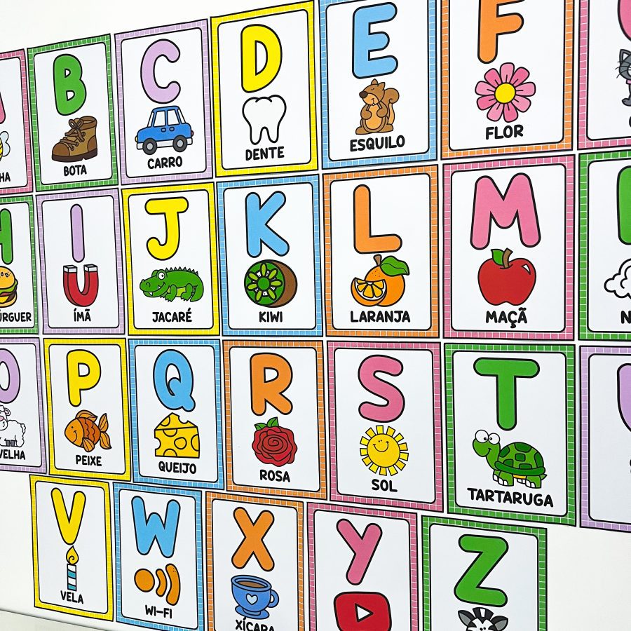 Alfabeto de Parede Ilustrado - Apoio Visual - Pedagogia de Ideias Alfabeto de Parede Ilustrado - Apoio Visual