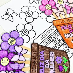 Atividade Dia da Mulher - Vaso de Flor - Dia Internacional da Mulher