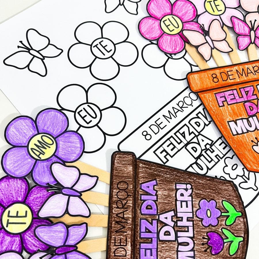 Atividade Dia da Mulher - Vaso de Flor - Dia Internacional da Mulher - Pedagogia de Ideias Atividade Dia da Mulher - Vaso de Flor - Dia Internacional da Mulher