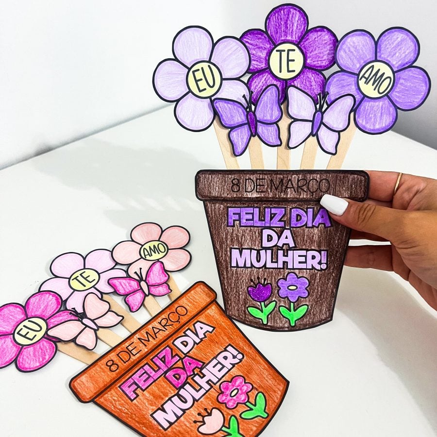 Atividade Dia da Mulher - Vaso de Flor - Dia Internacional da Mulher - Pedagogia de Ideias Atividade Dia da Mulher - Vaso de Flor - Dia Internacional da Mulher