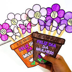 Atividade Dia da Mulher - Vaso de Flor - Dia Internacional da Mulher