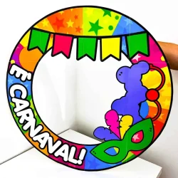 Guirlanda de Carnaval com cores vibrantes e tema de festa.
