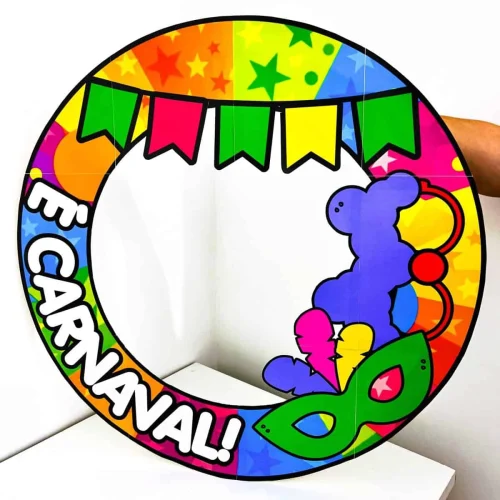 Guirlanda de Carnaval com cores vibrantes e tema de festa.