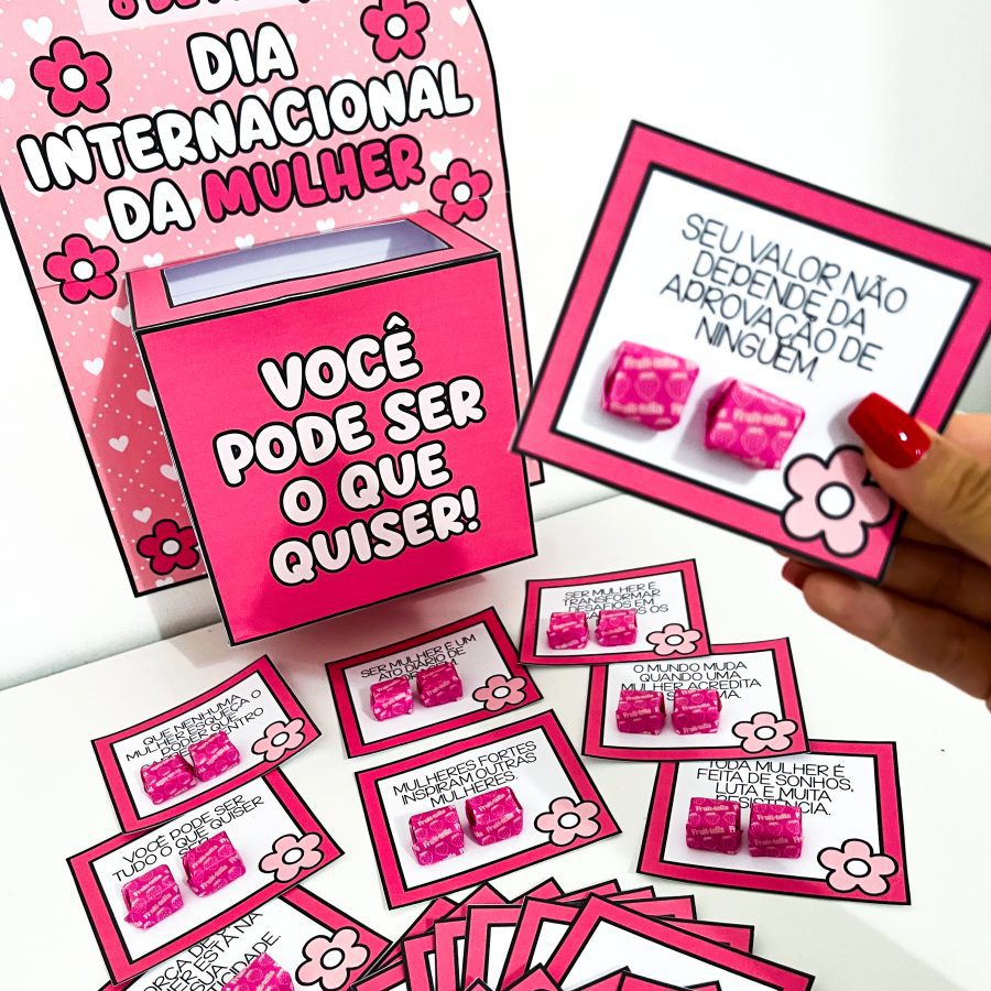Caixa Motivacional - Dia da Mulher - Dia Internacional da Mulher - Pedagogia de Ideias Caixa Motivacional - Dia da Mulher - Dia Internacional da Mulher