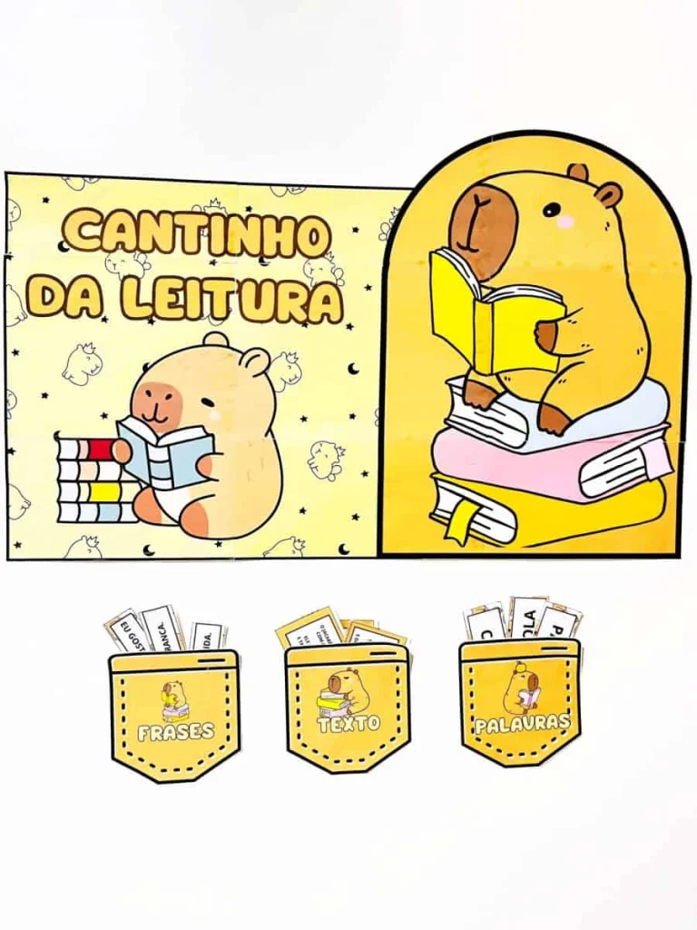 Painel Cantinho da Leitura com Capivaras — foto 3